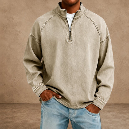 Vintage Zip Neck Pullover