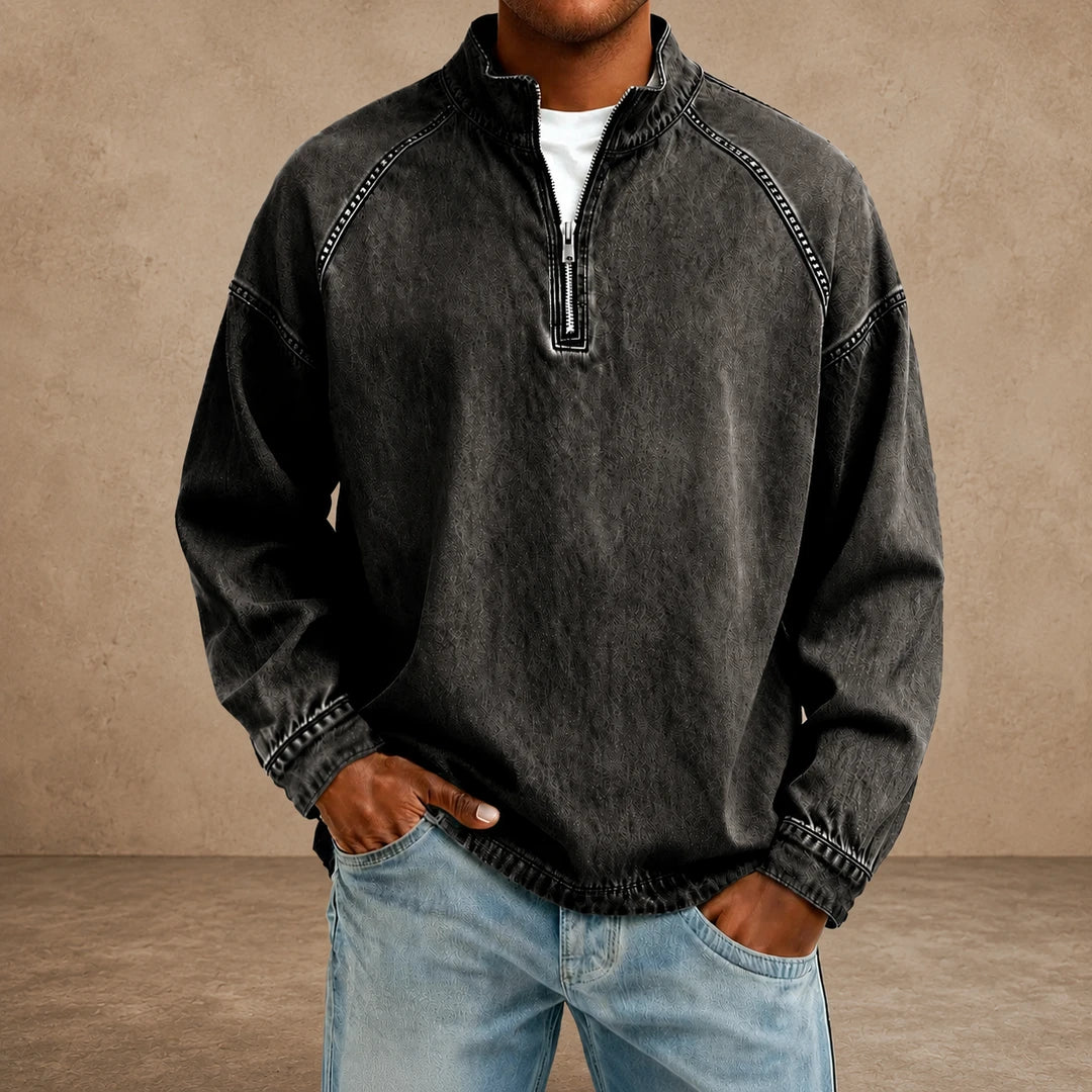 Vintage Zip Neck Pullover