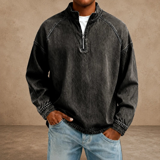 Vintage Zip Neck Pullover