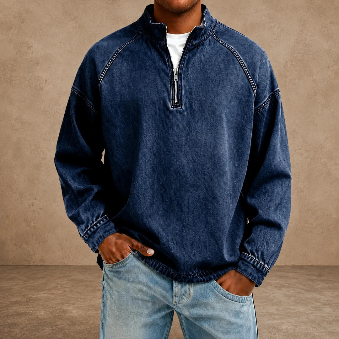 Vintage Zip Neck Pullover