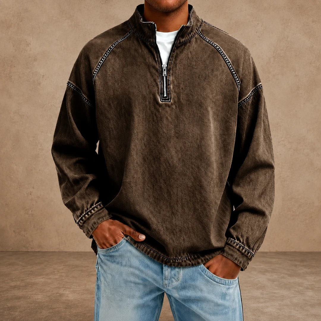 Vintage Zip Neck Pullover