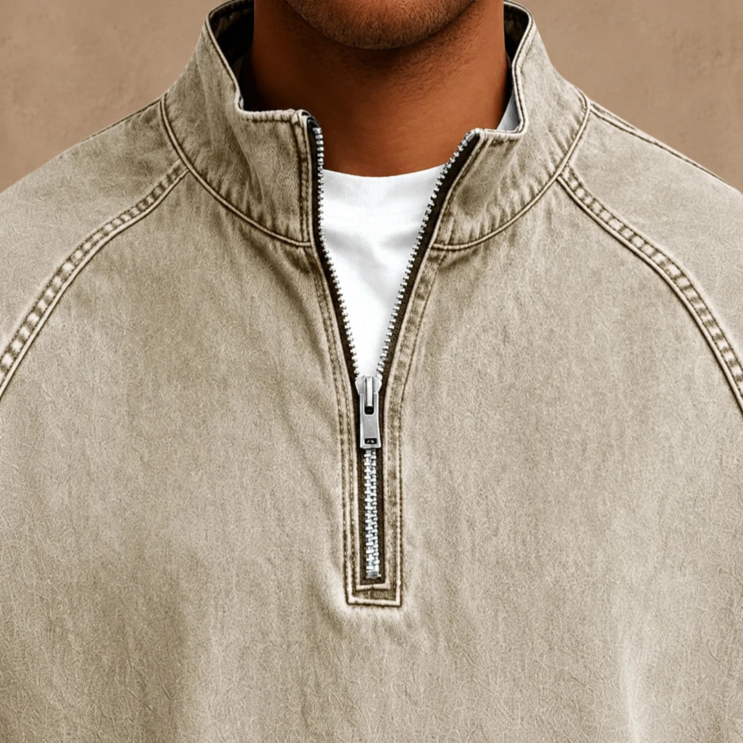 Vintage Zip Neck Pullover