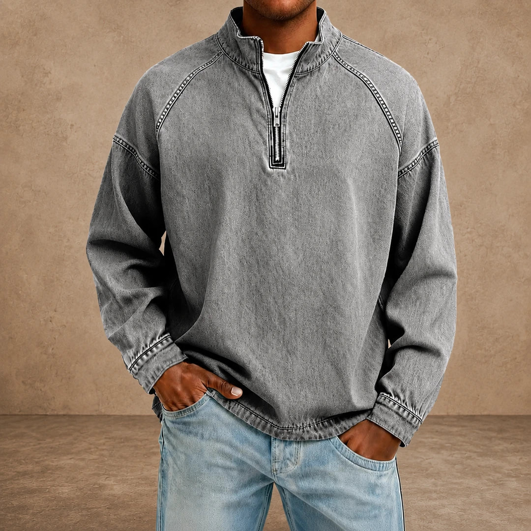 Vintage Zip Neck Pullover