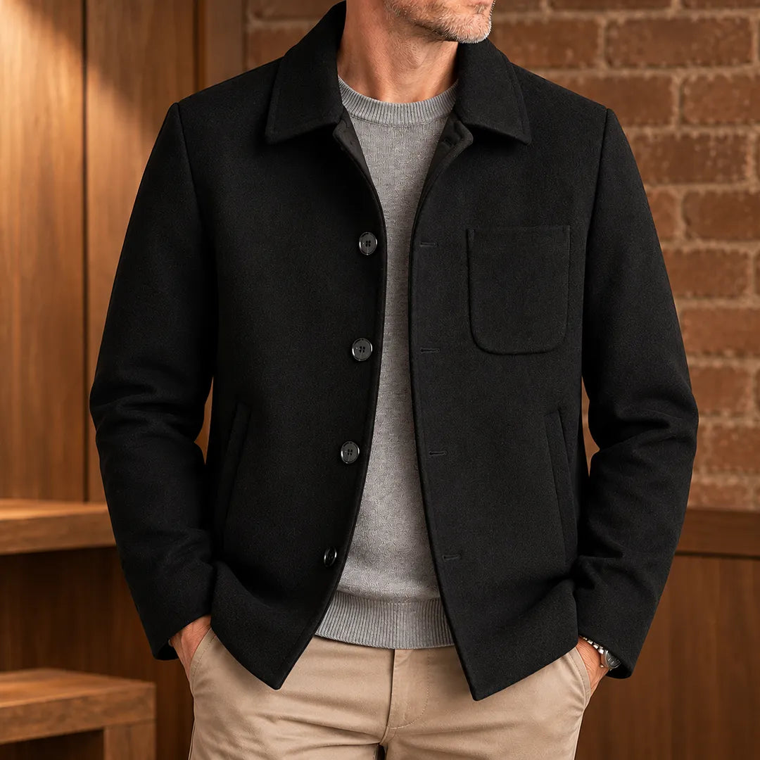 Wool Button Front Jacket