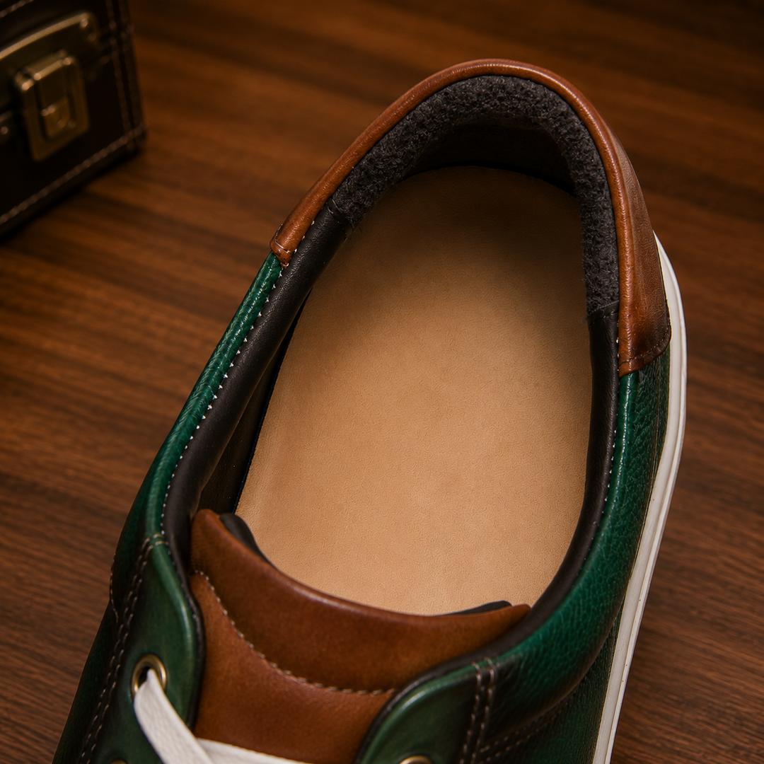Contrast Leather Casual Sneakers