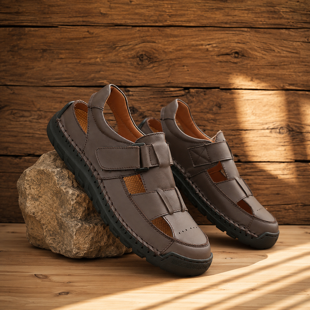 Closed Toe Leather Sandals
