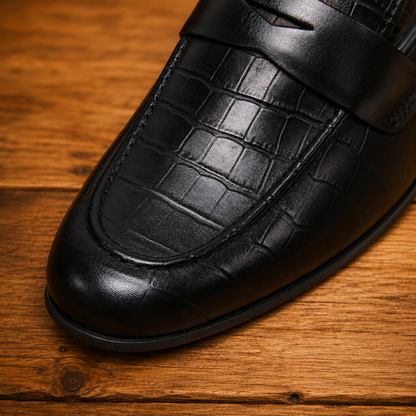 Luxurious Crocodile Penny Loafers