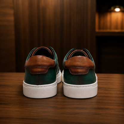Contrast Leather Casual Sneakers