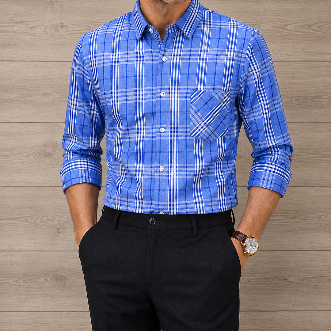 Plaid Long-Sleeved Shirt