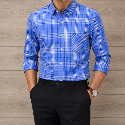 Plaid Long-Sleeved Shirt
