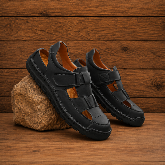 Closed Toe Leather Sandals