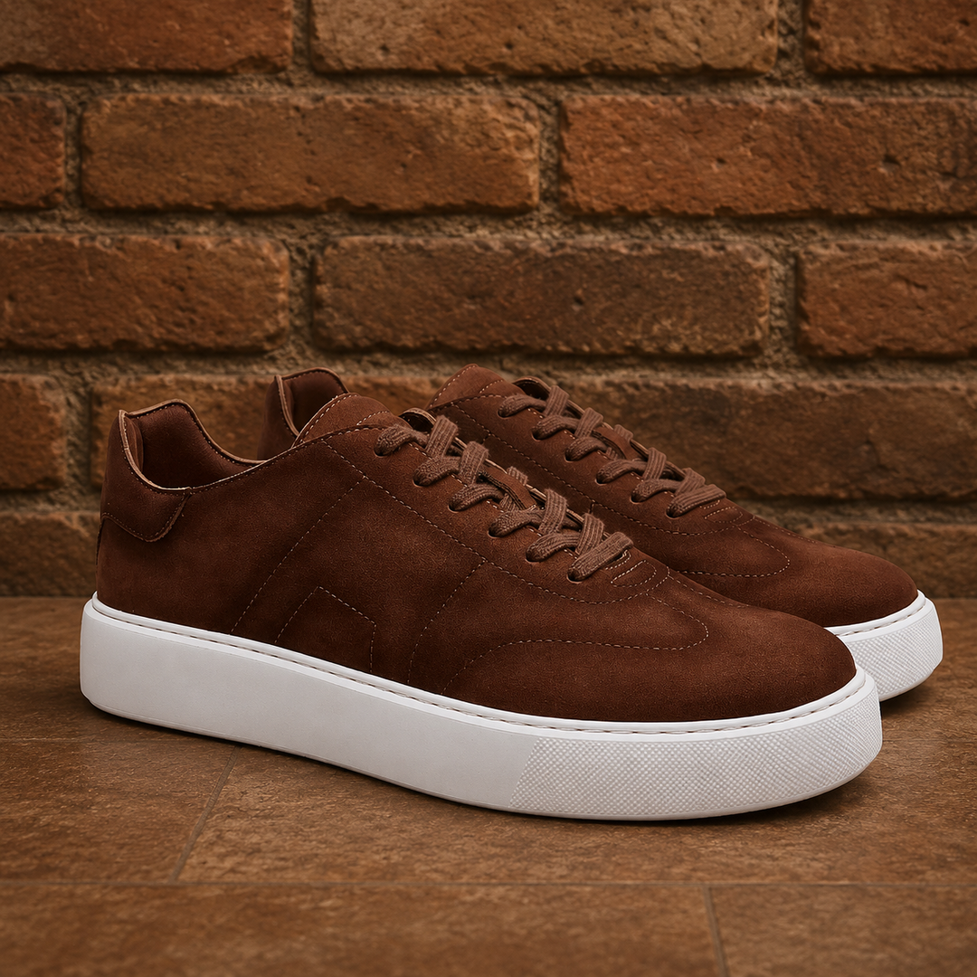 Premium Leather Lace Up Sneakers