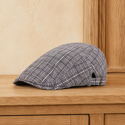 Refined Check Flat Cap