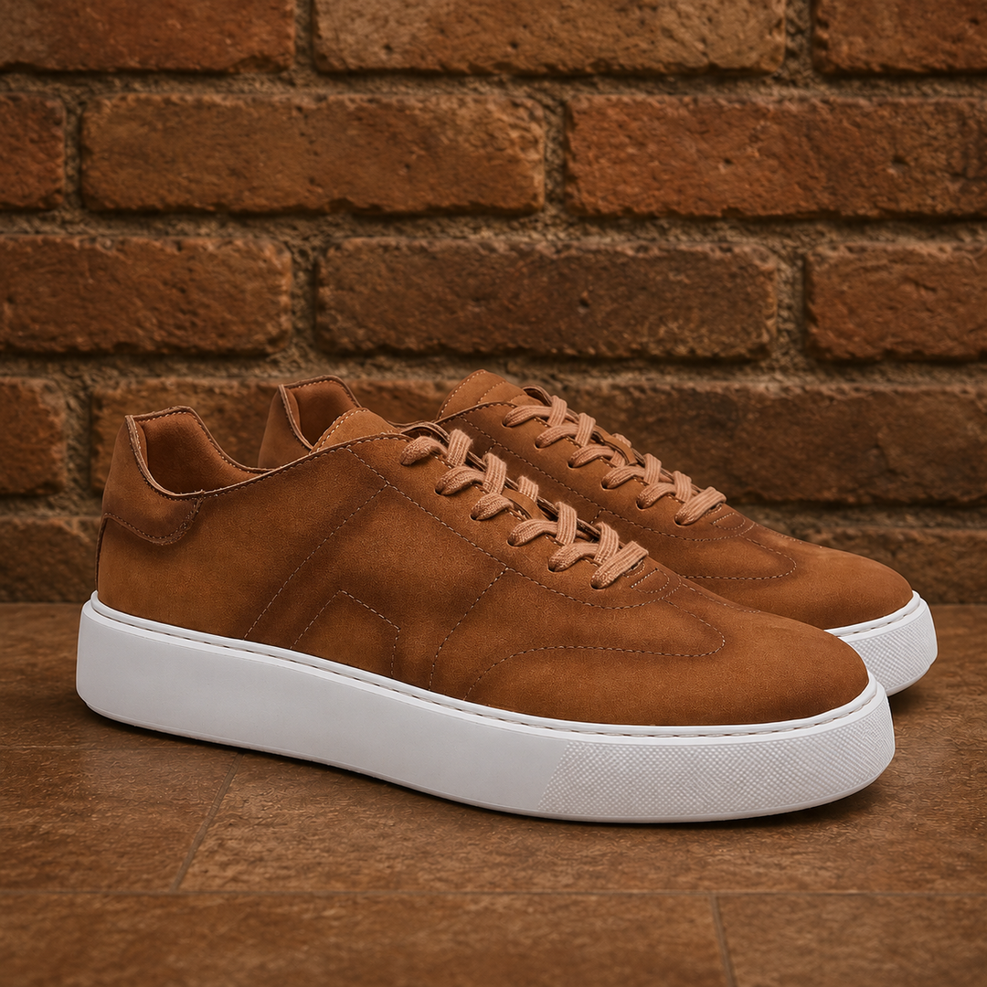 Premium Leather Lace Up Sneakers