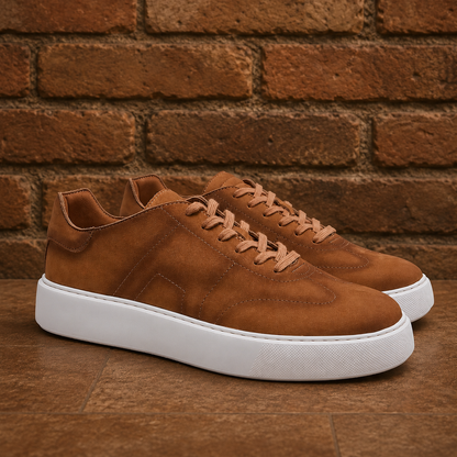 Premium Leather Lace Up Sneakers
