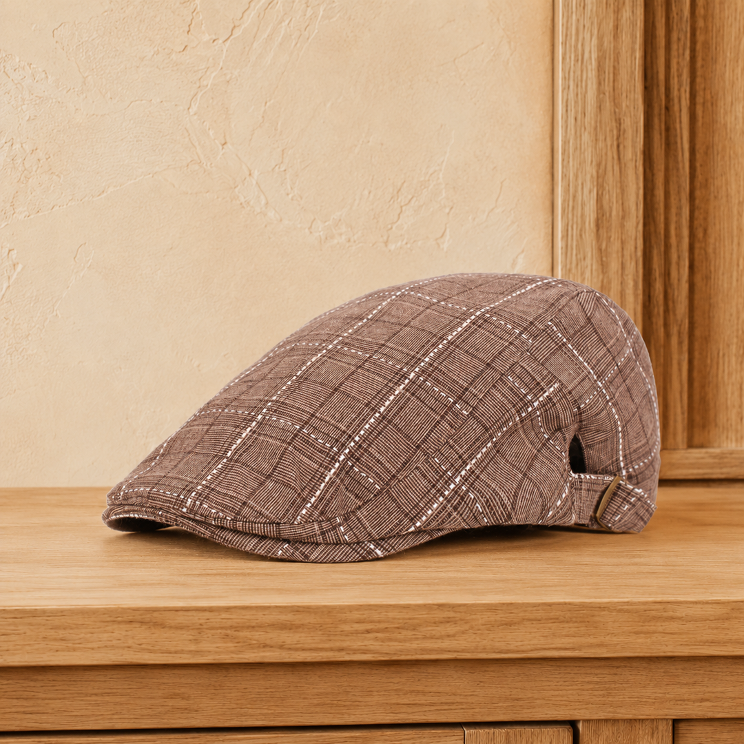 Refined Check Flat Cap