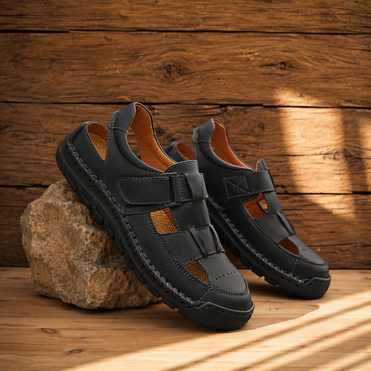 Closed Toe Leather Sandals