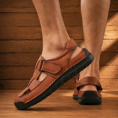 Closed Toe Leather Sandals