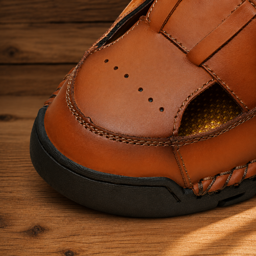 Closed Toe Leather Sandals
